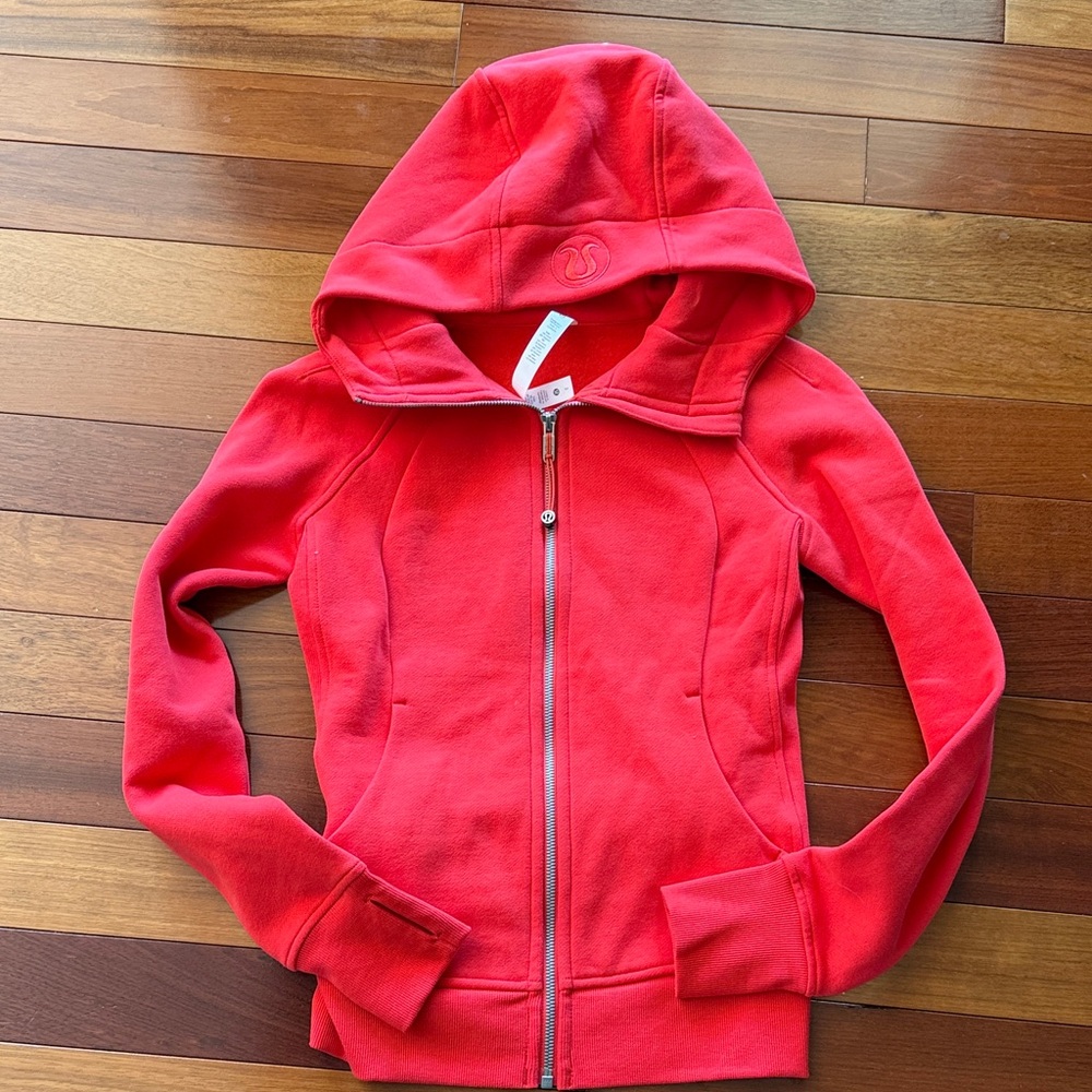 lululemon athletica womens Bright Coral Zip Hoodie